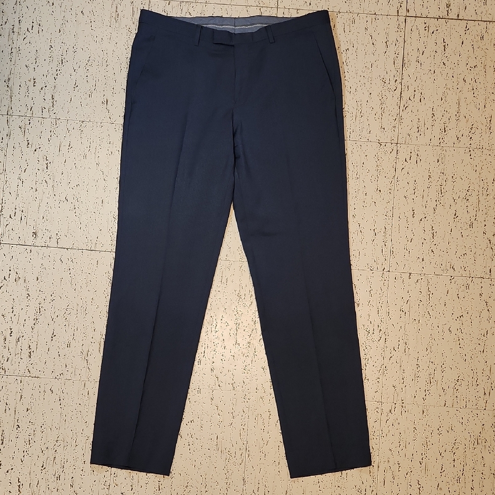 Hugo Boss Navy Blue Straight Leg Casual Dress Pants